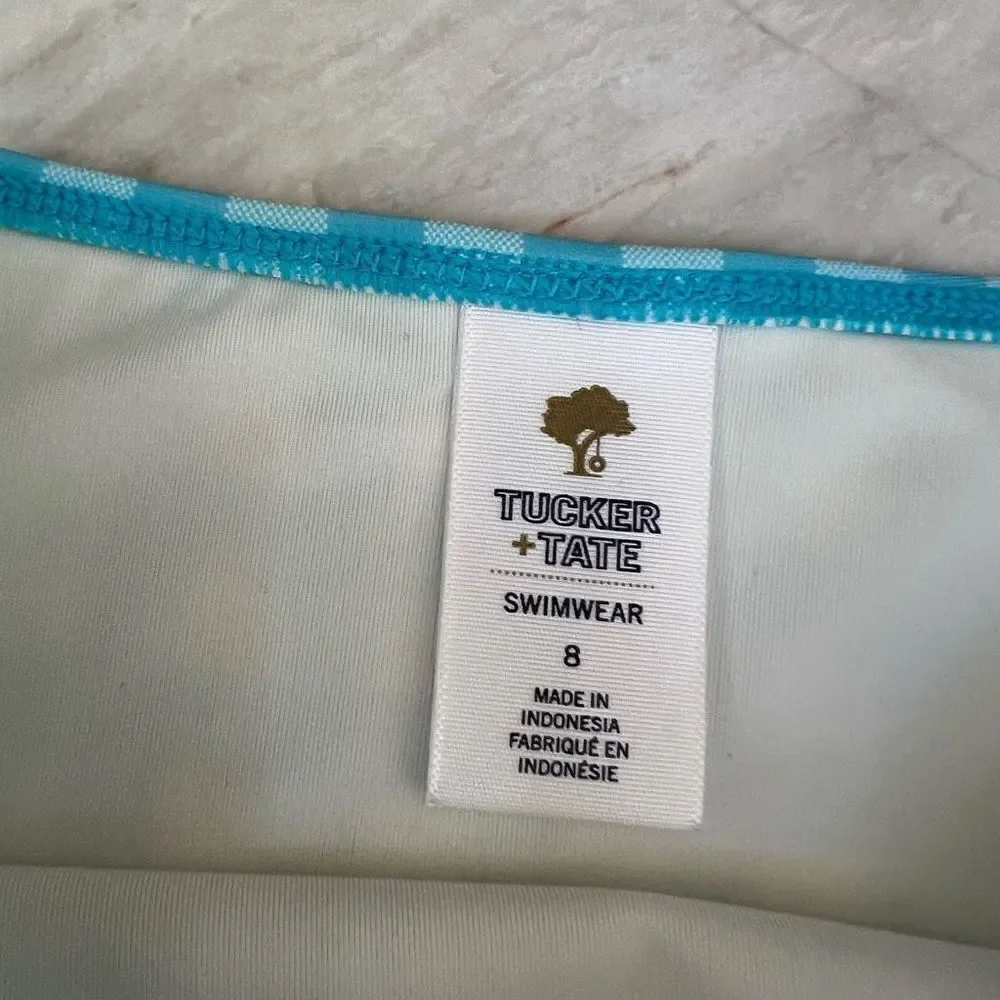 Tucker + Tate girls High Waisted Gingham Swim Bottoms Size 8 NWOT